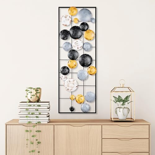 Hand-Painted Decorative Metal Wall Accessory, 32 x 90 x 4 cm, 100% Metal, Unique Colour Variations, Perfect for Home Decor & Art Lovers