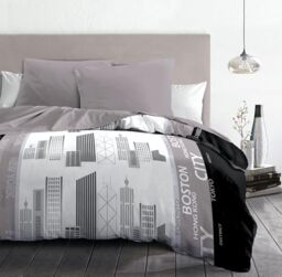 Home Passion District Duvet Cover, Linen, Set of 3 Microfibre 220 x 240 x 0.1 cm, Multi-Coloured