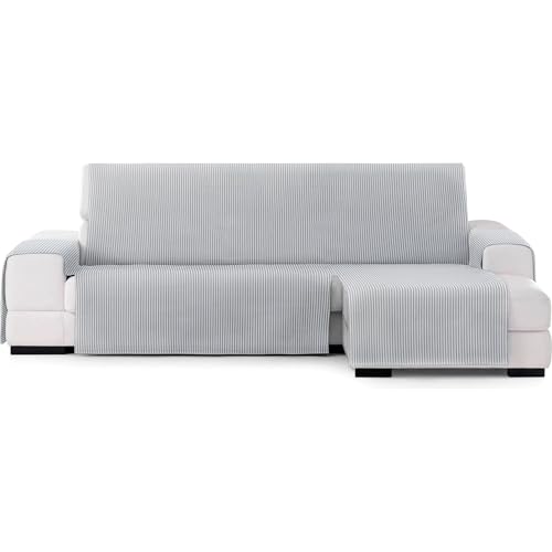 ECOMMERC3 - Chaise Longue Sofa Cover with Elastic Bands for Left/Right Chaise Lounge ??? Chaise Sofa Cover Ecru/Grey Adjustable and Versatile for Chaise Longue Sofas, Total Protection