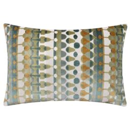 furn. Metro Abstract Polyester Filled Cushion – Geometric Velvet Jacquard Decorative Pillow (Green – 40x60cm)
