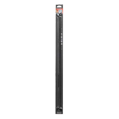 Extendible Decorative Curtain Rod 10 mm 60  80 cm Charcoal Foil