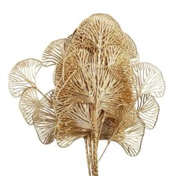Leaf Design Artificial Flowers, 6 X 65cm Golden Leaves Decoration