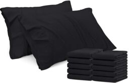 Utopia Bedding Queen Pillow Cases - Pack of 12 - Envelope Closure - Soft Brushed Microfiber Fabric - Shrinkage and Fade Resistant Pillow Covers Queen Size 20 X 30 Inches (Black)