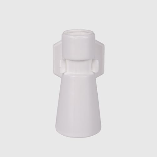 La Briantina Amphora Vase with Adhesive Holder for Cemetery Loculus, Small White Plastic Flower, 8.5 x 4 cm