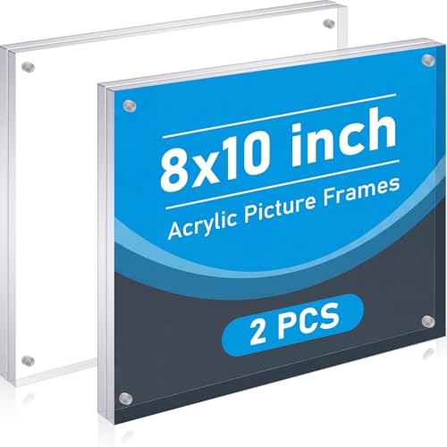 Mini Acrylic Picture Frames, 2.5 x 3.5 Inch, Clear Acrylic Photo Business Card Frame Desktop Display Double Sided Wallet Size Freestanding Frames for Film Photos Cards Stamp (8 Pcs)