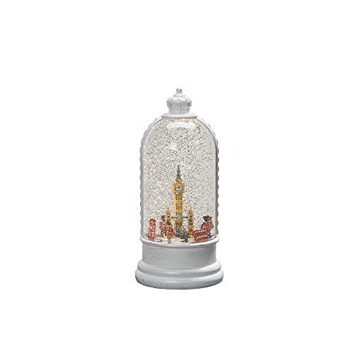 Konstsmide Christmas Decorations LED Snow Globe London Scene and Rotating Function/Indoor, 5 Hour Timer/Battery Operated: 3xC 1.5V (excl.)/Christmas Lantern 1 Warm White Diodes