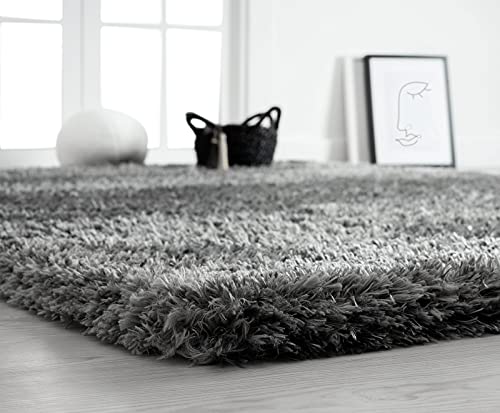 Mia's Teppiche Fiona Rug Living Room, Bedroom Anthracite 80x150 cm High Pile