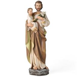 BC Catholic St. Joseph and Child Jesus Statue, Catholic Saint Figure, Religious Gift for Father's Day, Inspirational Indoor Home Decor, 14 inches H, Hand Painted by Buildclassic