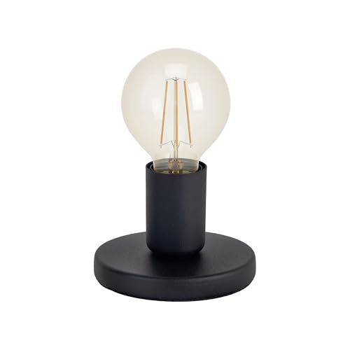 Eglo Bedside Table Lamp Pozello, Minimalist Decorative Light Fixture, Living Room Lighting for XXL E27 Bulbs, with Switch, Black Metal