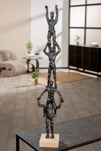 GILDE Teamspirit Black Textured Resin Sculpture 69cm High 13cm Wide 9cm Deep Person Shape