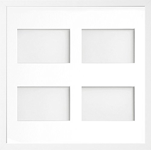 Allington Range 40x40-cm White Picture Photo Frame with White 4-Aperture Mount for Image Size 6x4-inch (Portrait)