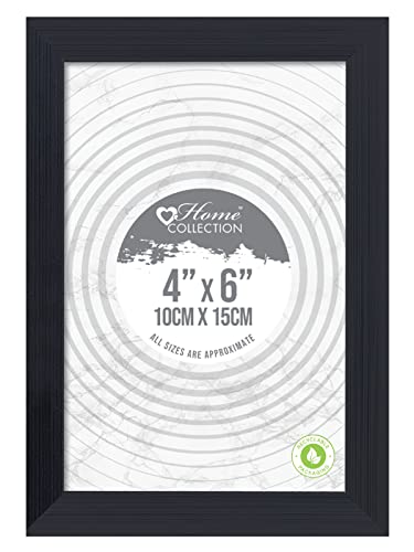 Design Group Black Ribbed Design Freestanding Wall Mount Picture Photo Frame 4 x 6''