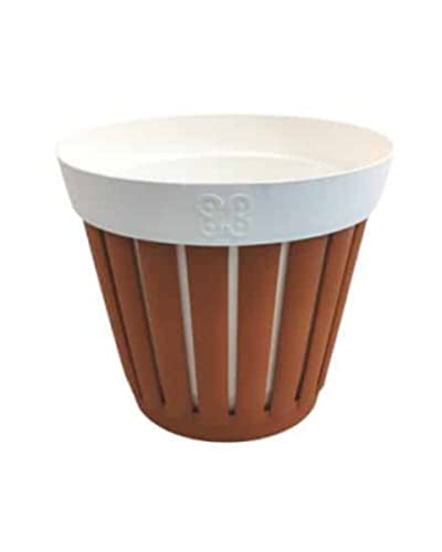 ECOPLAST S.r.l. Kreta Terracotta/White VASE d.30, Shown in The Picture, Come da foto