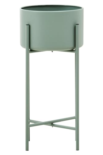 Premier Housewares Large Green Floor Standing Planter Contemporary Indoor Plant Pot With Sleek Iron Frame Planter Indoor Iron Planter Metal Iron Planter 28cm x 55cm x 28 cm