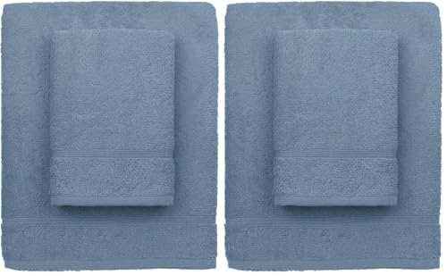zer0bed, Lilac Bath Towels, Set of 2 Bath Towels, Face Towel, Bidet Towel, Plain Colour, Avio, 100% Cotton, Set of 2 (Pack of 2)