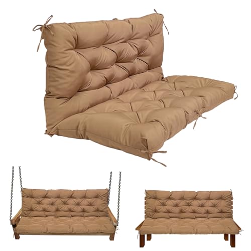 LQQSDPJ Swing Replacement Cushion, Outside Bench Cushion with Backrest, Seater Cushion with Ties for Outdoor Furniture, Porch Swing Cushion Garden Bench
