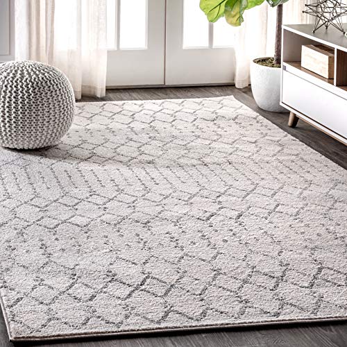 JONATHAN Y MOH101B-4 Moroccan HYPE Boho Vintage Diamond Indoor Area Rug, Bohemian, Southwestern, Casual Easy Cleaning, Bedroom, Kitchen, Living Room, Non Shedding, Cream/Gray, 120 cm X 180 cm