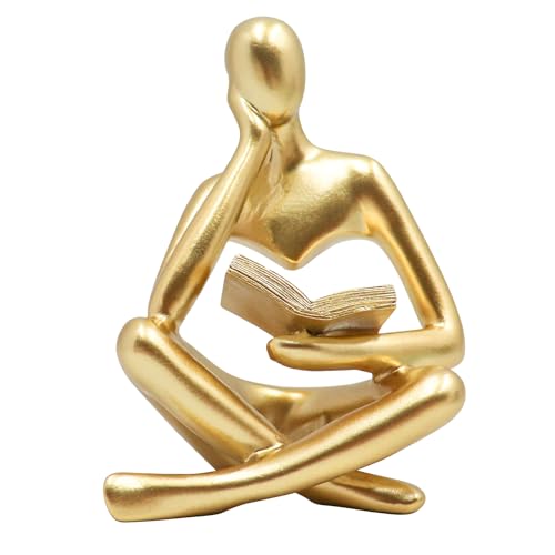 Jinkoozz Gold Reading Women Statue