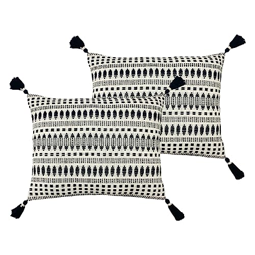 Yard The Linen Ganado Woven Feather Filled Cushion - Twin Pack