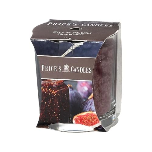 Price's Candles Fig & Plum Jar Candle Long Burning Rich Fruity Fig Plum Mint Scented Wax Candle Ceramic Home Fragrance Relaxing Luxury Natural Aroma