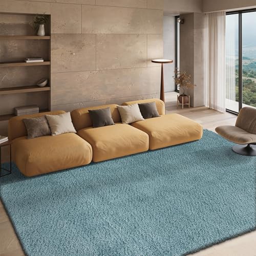 Safavieh Shag Rug for Living Room, Dining Room, Bedroom - California Shag Collection, High Pile, in Light Blue, 240 X 300 cm