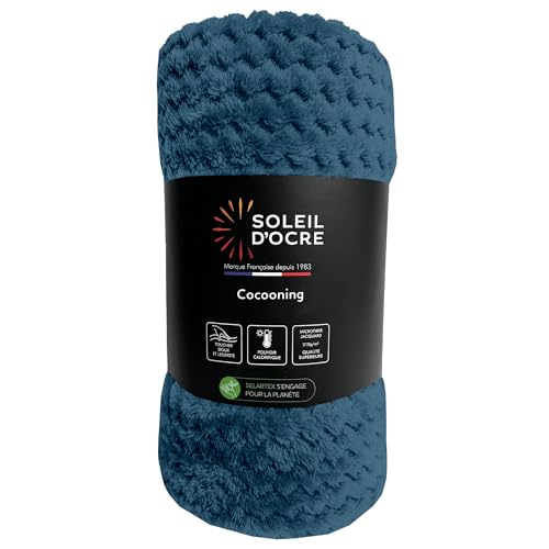 Soleil d'ocre, Cocooning Blanket 220 x 240 cm Duck Egg Blue