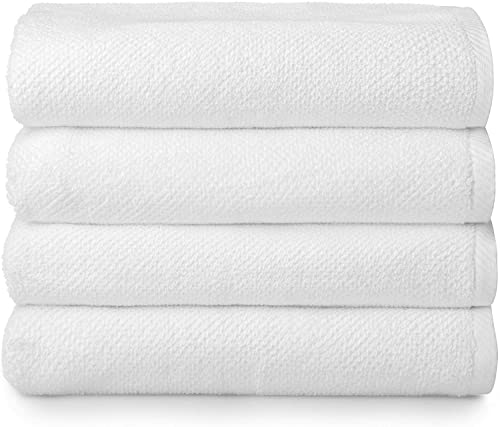 Simpli-Magic 79448 Popcorn Textured Bath Towels, 4 Pack, White