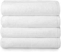 Simpli-Magic 79448 Popcorn Textured Bath Towels, 4 Pack, White