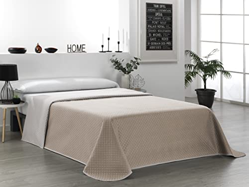 Martina Home Reversible Linen Leather Bedspread for 135 cm Bed