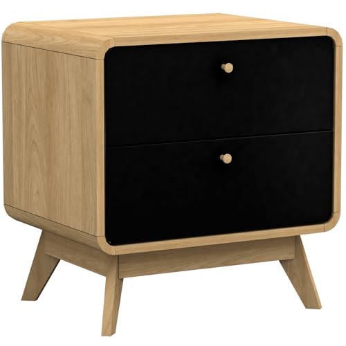 DHP Furniture Cassie End Table with 2 Drawers, Black, 39x51x53cm (DxWxH)