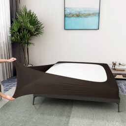Alyvia Spring Box Spring Cover Elastic Fabric Stretchy All-Round Cover for All Four Sides Bed Skirt for Hotel and Home Queen/California Queen, Brown