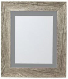 FRAMES BY POST Hygge Picture Photo Frame, Plastic Glass, Grey Ash with Dark Grey Mount, 20 x 16 Inches Image Size 40 x 30 cm
