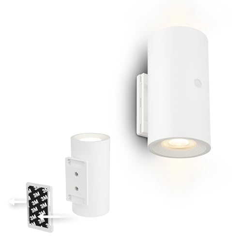 BRILONER Sticklights - Rechargeable Wall Light Without Wiring and Drilling, Battery, Touch, dimmable, Warm White, Sticky Light, Cordless Wall lamp, 6.1x12 cm, White