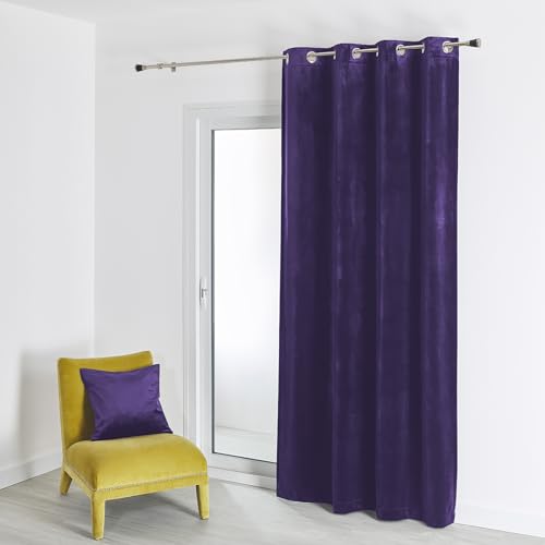 HomeMaison. Com Velvet Plain Blackout Curtain 135 x 260 cm Purple