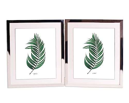 Inov8 Framing Tarnish Resistant Silver Plated Picture Frame - Modern Double Frame Design for Two Photos Design for Two Photos 10x8 Inch(25x20cm)