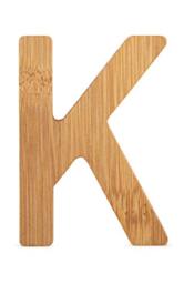 Small Foot 12064 ABC letter K made from sustainable bamboo, can be combined with other letters as a decoration or door sign