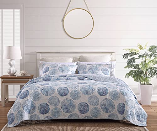 Tommy Bahama - Quilt Set-100, Lightweight & Breathable Bedding, Pre-Washed for Added Softness, Cotton, Blue, Queen