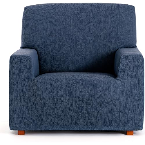 ECOMMERC3 Universal and Versatile 1 Seater Sofa Cover ??? Blue Sofa Cover Protector Easy to Install for Back, Seat and Arms