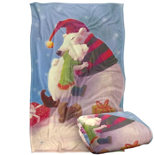 Jq Licensing - Lc Christmas Santa Bear Hug Silky Touch Super Soft Throw Blanket 91 x 147 Cm