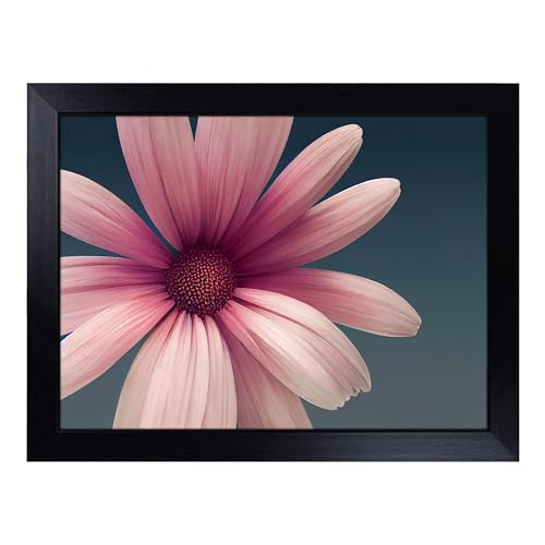 Lap Tray with Bean Bag Cushion, Cute Daisy Flower - Handmade in the UK, Raised Wooden Edge, Padded Cushion, Heat-Resistant Wipe-Clean Surface, for Meals, Laptops and Crafts