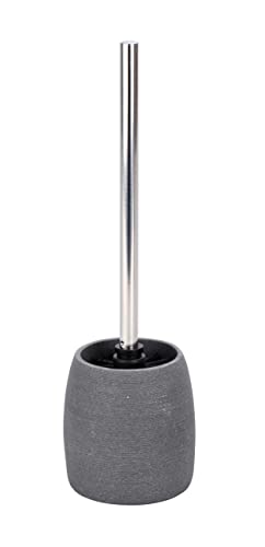 WENKO Goa Toilet Brush Set, Polyresin, Grey, 11.8 x 11.8 x 38.5 cm