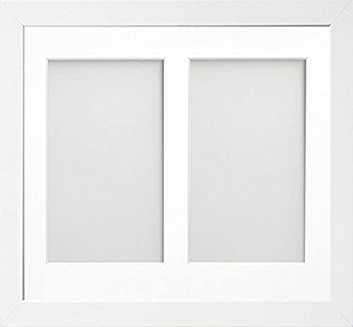 Allington Range 10x8-inch White Picture Photo Frame with White 2-Aperture Mount for Image Size 6x4-inch