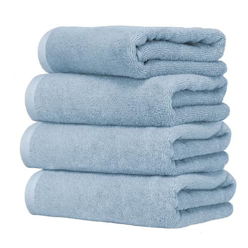 Ruggeri 4 Piece Guest Towel Set, 40x50 cm, Soft Cotton, Light Blue