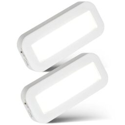 BRILONER - Battery Under Cabinet Light 2-Pack with Rechargeable LED, Neutral-White Illumination and Adhesive Mounting, Kitchen Under Cabinet Lighting, LED Lights for Cupboard, 15 x 6.5 x 2 cm, White