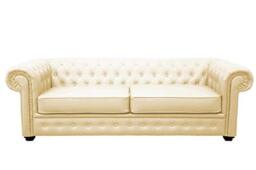 Venus Sofa Bed 3 Seater 2 Seater Black Cream Brown Red Faux Leather (3 Seater, Cream)