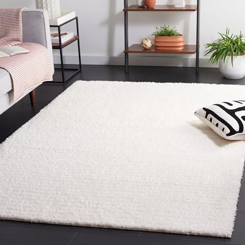 Safavieh Shag Rug for Living Room, Dining Room, Bedroom - Tahoe Shag Collection, High Pile, in Cream, 152 X 229 cm