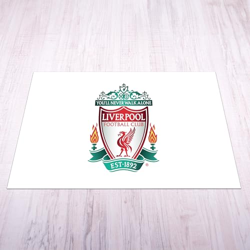 fan decor Liverpool FC Mat - Medium (125cm (w) x 100cm (h) - Highlighted Full Colour Crest on White
