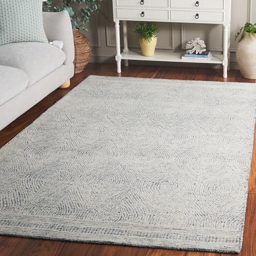 Safavieh Contemporary Rug for Living Room, Dining Room, Bedroom - Abstract Collection, Short Pile, in Black and Ivory, 152 X 244 cm