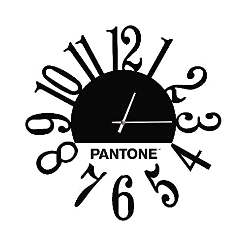 Homemania Round Wall Clock for Living Room Kitchen Office Black White Metal 40 x 0.15 x 40 cm, Dimension du Produit: L40xP0,15xA40 cm, 0,7 kg