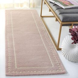 SAFAVIEH Traditional Rug for Living Room, Dining Room, Bedroom - Bella Collection, Short Pile, in Light Pink and Ivory, 69 X 213 cm